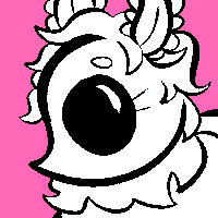 Icon of Patty from head to bust. She is staring in a side view with her large eye staring at the viewer.